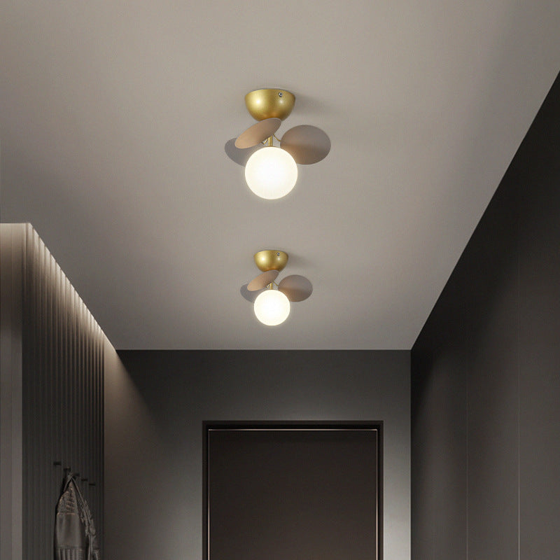 Contemporary Scandinavian Colorful Flower Orb Semi-Flush Mount Ceiling Light for Bedroom - 1/4/6/8 Light Options