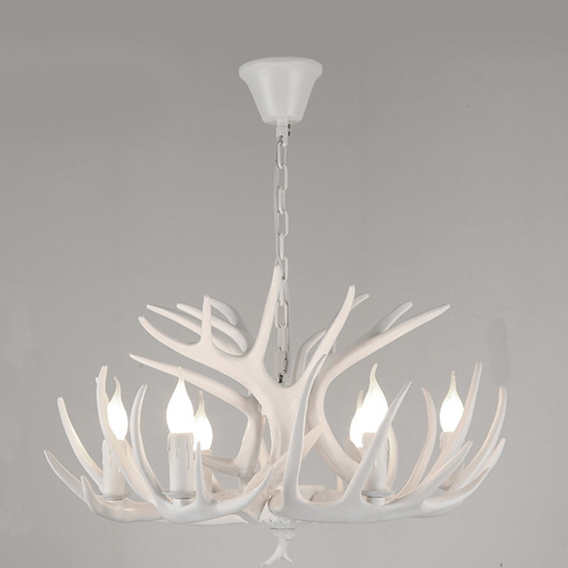 Modern Art Deco Antler Iron PVC Chandelier - 4/6/8/9/12 Lights for Dining Room
