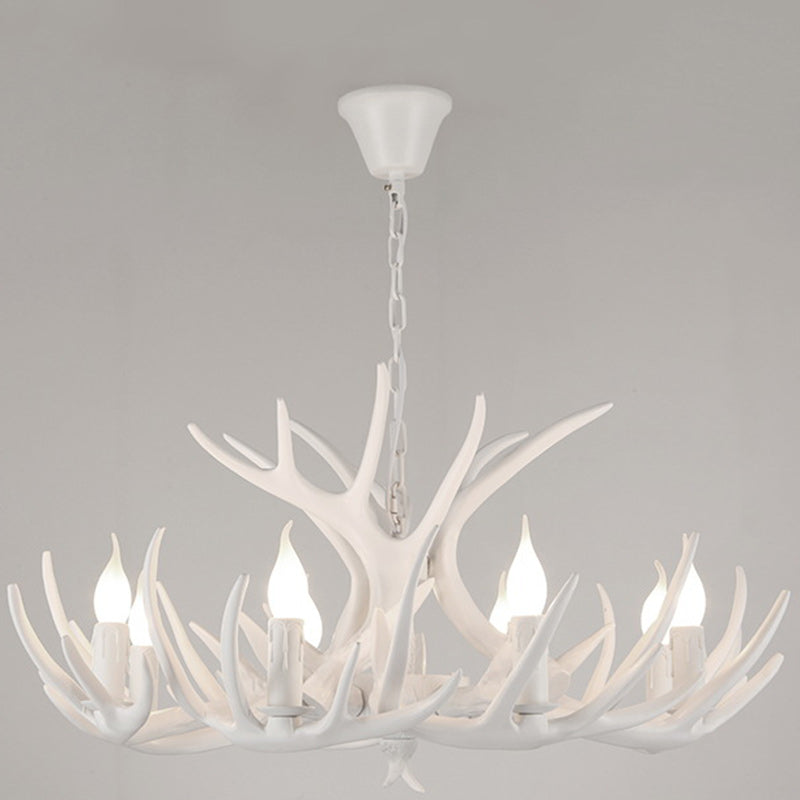 Modern Art Deco Antler Iron PVC Chandelier - 4/6/8/9/12 Lights for Dining Room