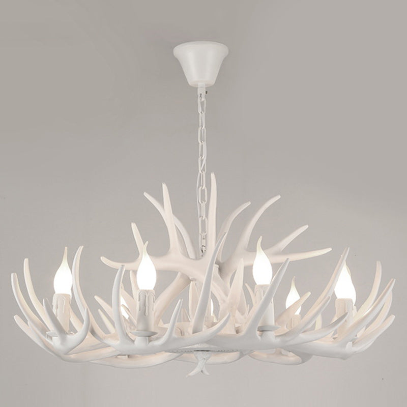 Modern Art Deco Antler Iron PVC Chandelier - 4/6/8/9/12 Lights for Dining Room