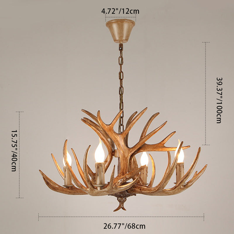 Modern Art Deco Antler Iron PVC Chandelier - 4/6/8/9/12 Lights for Dining Room