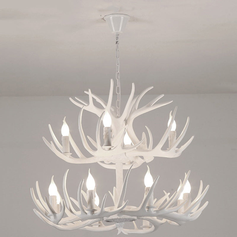 Modern Art Deco Antler Iron PVC Chandelier - 4/6/8/9/12 Lights for Dining Room