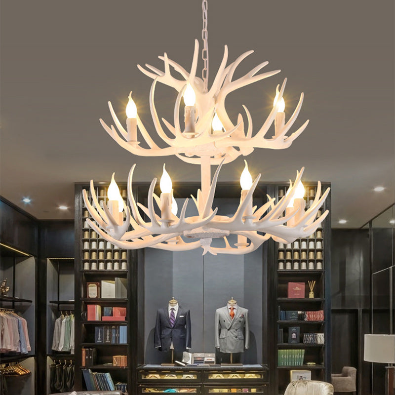 Modern Art Deco Antler Iron PVC Chandelier - 4/6/8/9/12 Lights for Dining Room
