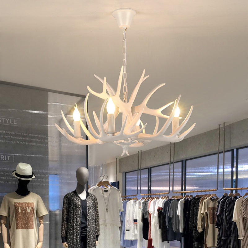 Modern Art Deco Antler Iron PVC Chandelier - 4/6/8/9/12 Lights for Dining Room