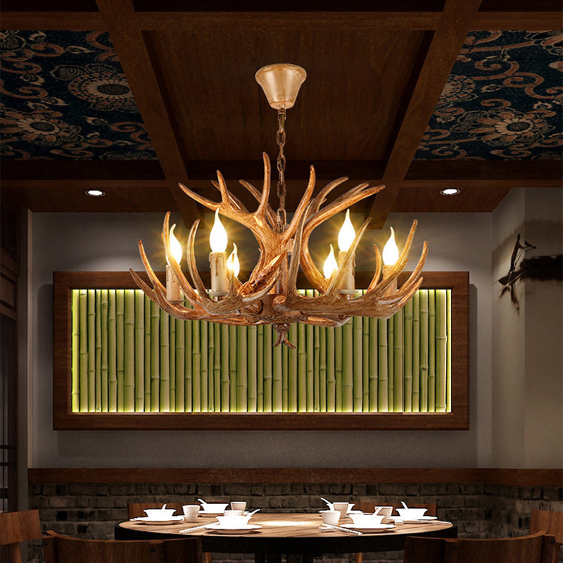 Modern Art Deco Antler Iron PVC Chandelier - 4/6/8/9/12 Lights for Dining Room