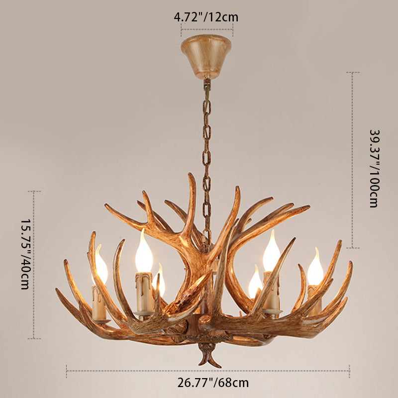 Modern Art Deco Antler Iron PVC Chandelier - 4/6/8/9/12 Lights for Dining Room