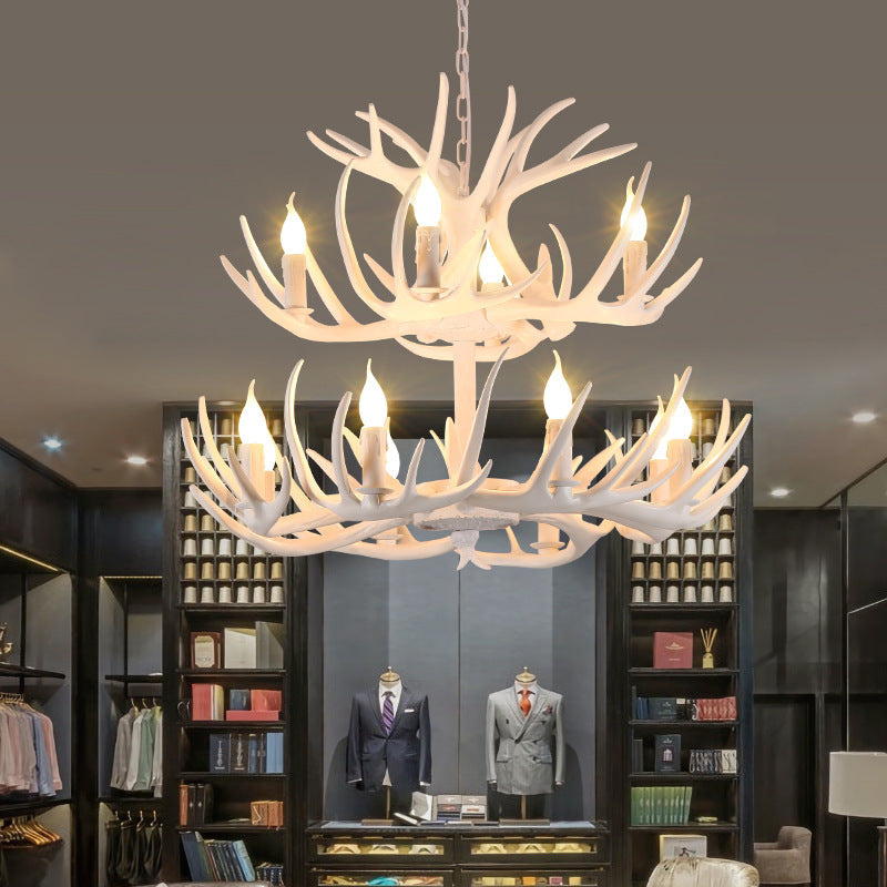Modern Art Deco Antler Iron PVC Chandelier - 4/6/8/9/12 Lights for Dining Room