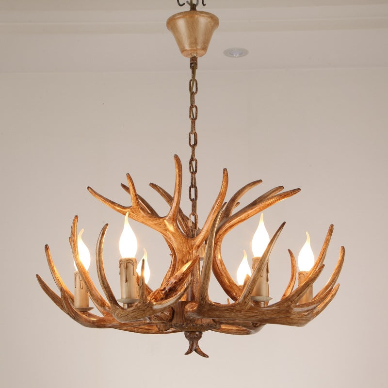 Modern Art Deco Antler Iron PVC Chandelier - 4/6/8/9/12 Lights for Dining Room