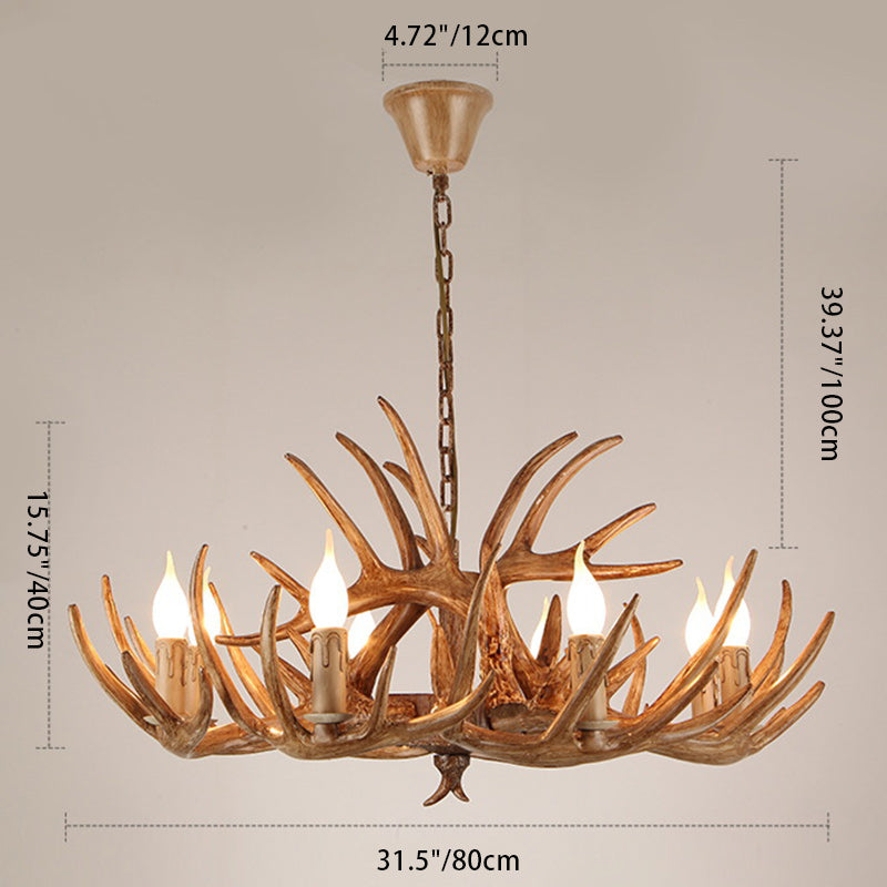 Modern Art Deco Antler Iron PVC Chandelier - 4/6/8/9/12 Lights for Dining Room