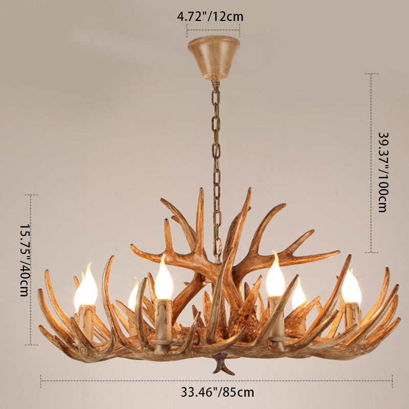 Modern Art Deco Antler Iron PVC Chandelier - 4/6/8/9/12 Lights for Dining Room