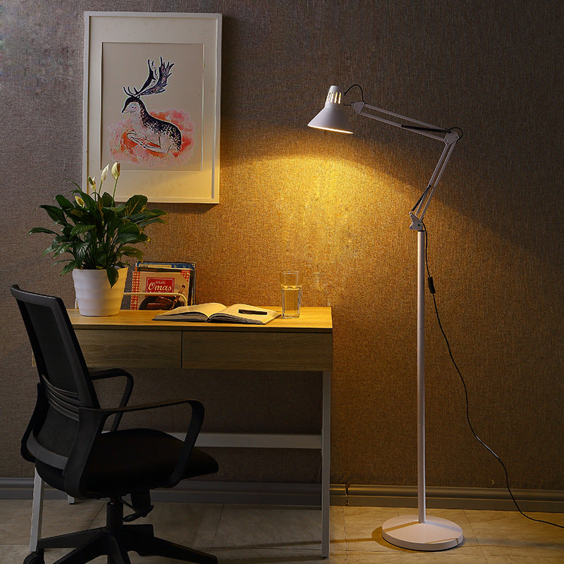 Contemporary Scandinavian Swivel Round Iron Floor Lamp - 1-Light Design for Bedroom  

Enhance your bedroom with this stylish Scandinavian floor lamp featuring a sleek, retractable swivel design. Made from durable iron, this 1-light lamp offers modern aes