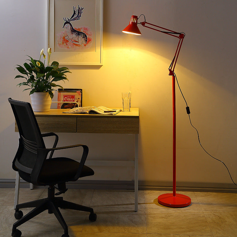 Contemporary Scandinavian Swivel Round Iron Floor Lamp - 1-Light Design for Bedroom  

Enhance your bedroom with this stylish Scandinavian floor lamp featuring a sleek, retractable swivel design. Made from durable iron, this 1-light lamp offers modern aes