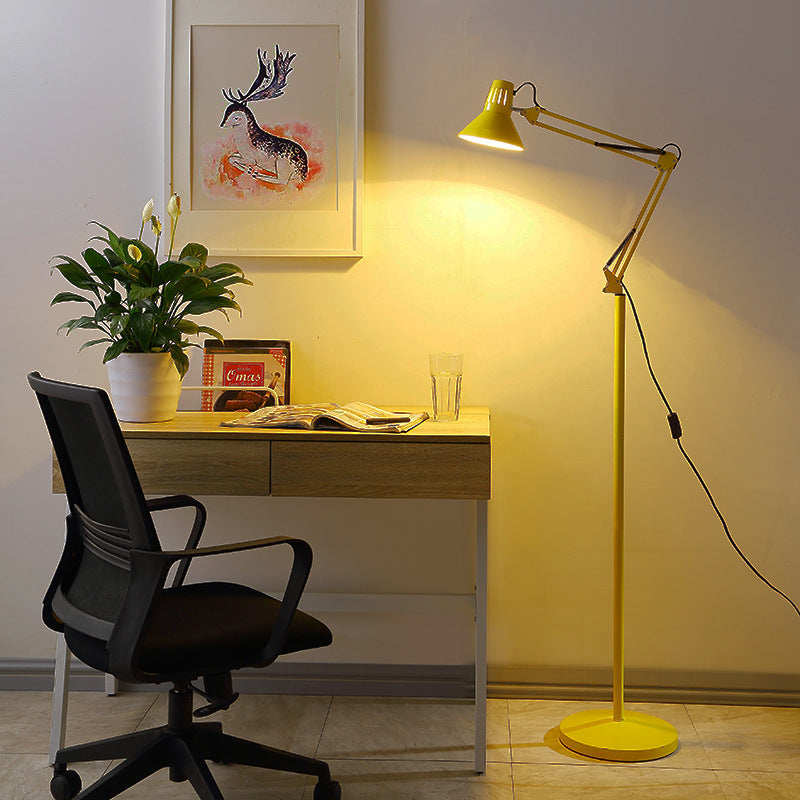 Contemporary Scandinavian Swivel Round Iron Floor Lamp - 1-Light Design for Bedroom  

Enhance your bedroom with this stylish Scandinavian floor lamp featuring a sleek, retractable swivel design. Made from durable iron, this 1-light lamp offers modern aes