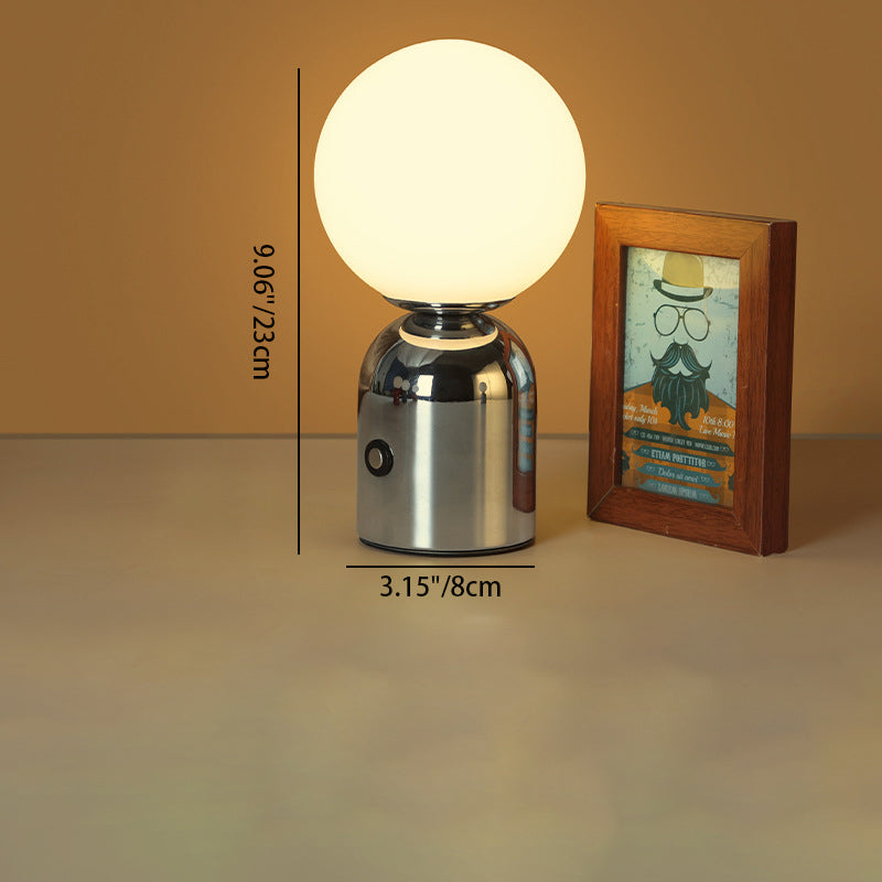 Contemporary Scandinavian LED Round Orb USB Table Lamp - Acrylic Design for Bedroom