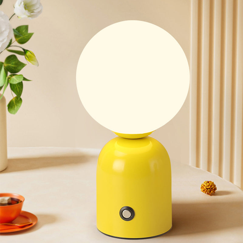 Contemporary Scandinavian LED Round Orb USB Table Lamp - Acrylic Design for Bedroom