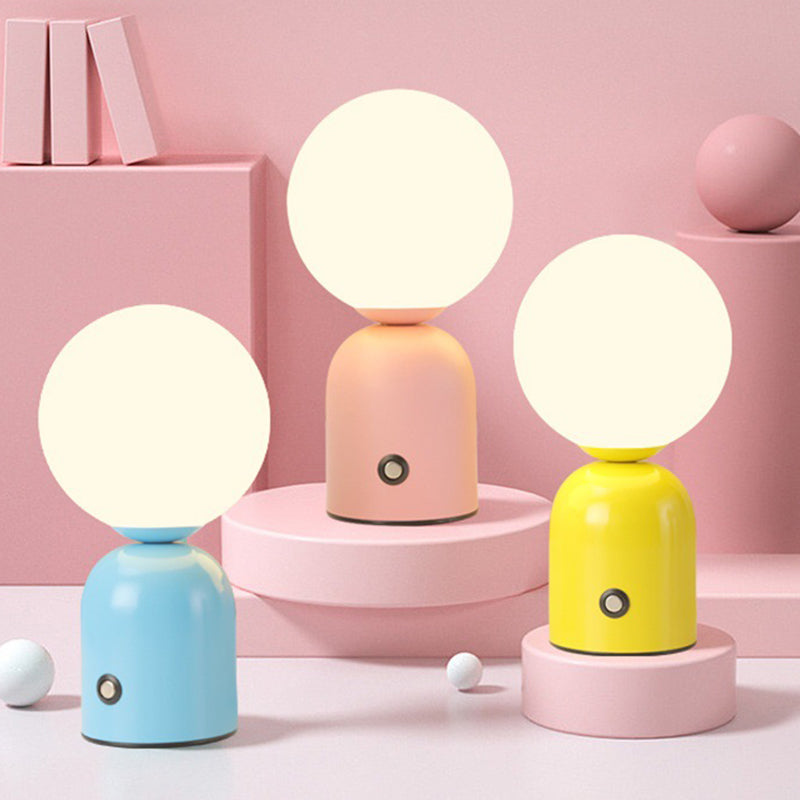 Contemporary Scandinavian LED Round Orb USB Table Lamp - Acrylic Design for Bedroom