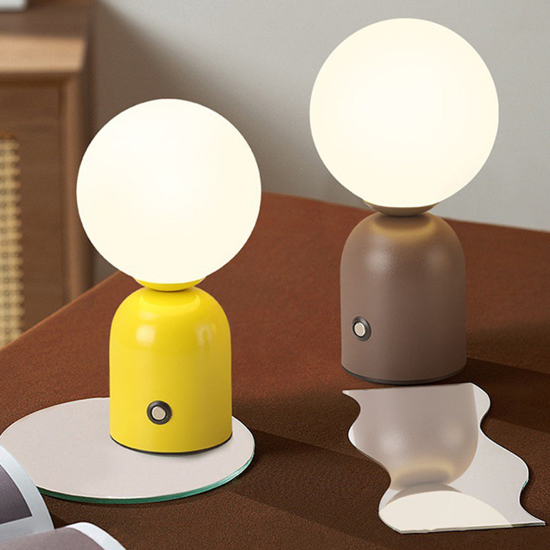 Contemporary Scandinavian LED Round Orb USB Table Lamp - Acrylic Design for Bedroom