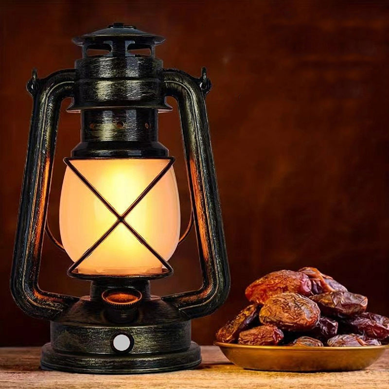 Vintage USB Horse Lantern LED Table Lamp for Living Room