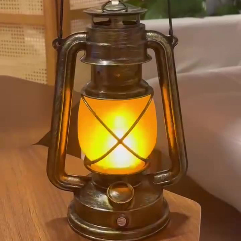 Vintage USB Horse Lantern LED Table Lamp for Living Room