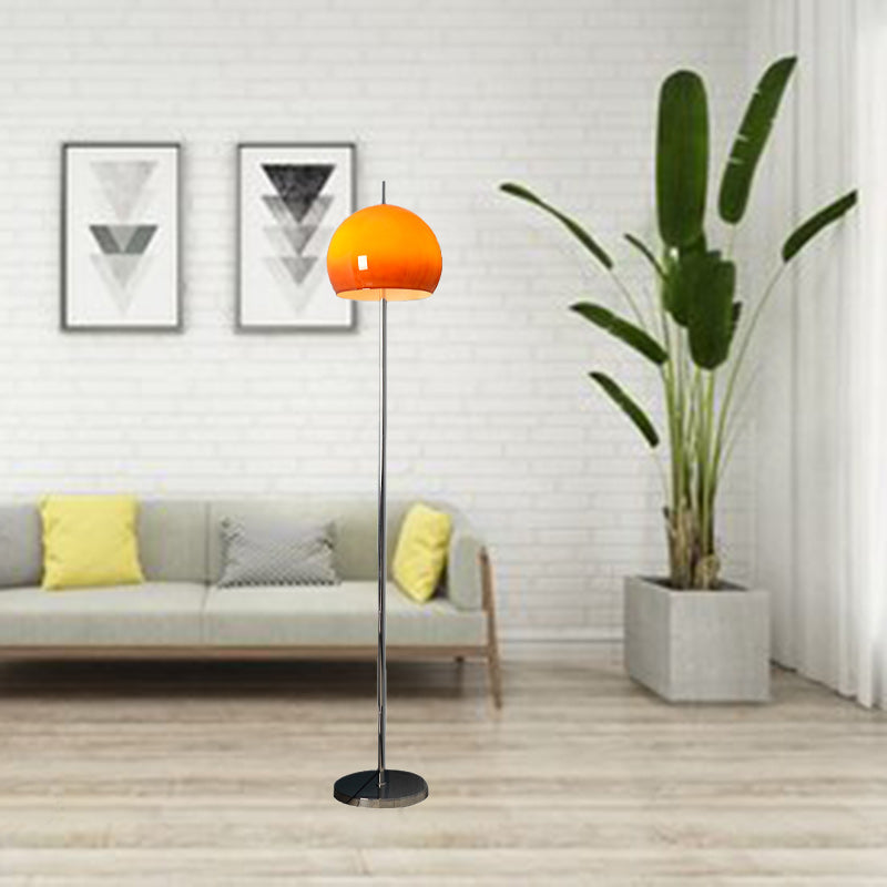 Modern Mid-Century Mushroom Iron Acrylic 2-Light Floor Lamp