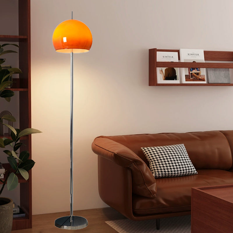 Modern Mid-Century Mushroom Iron Acrylic 2-Light Floor Lamp