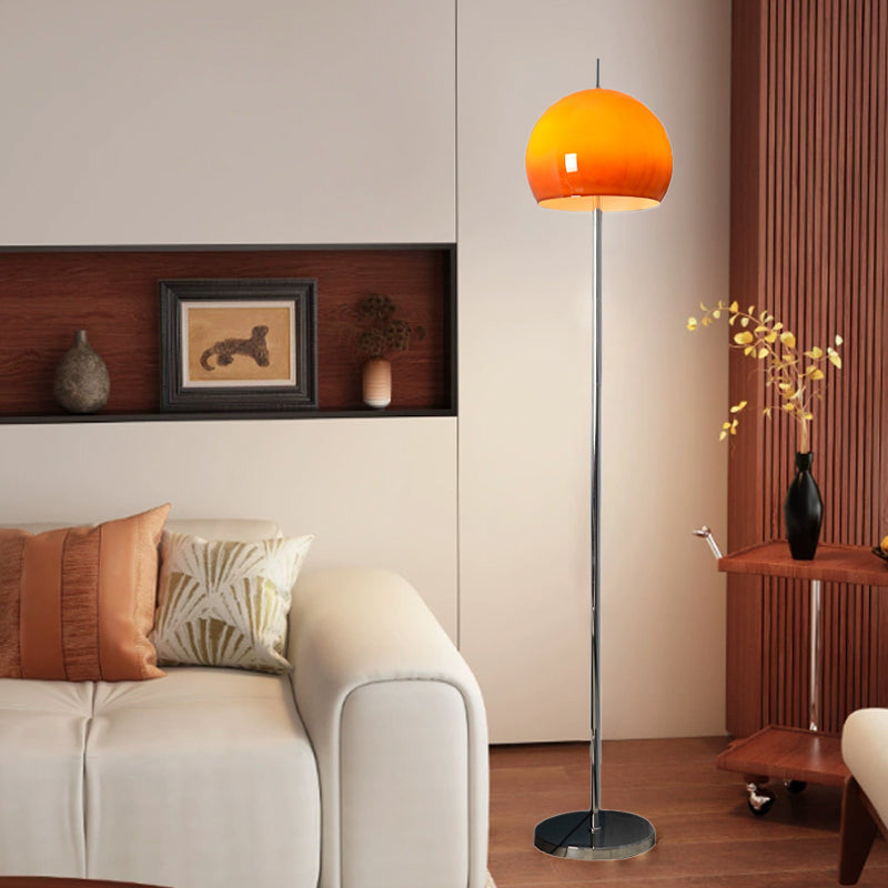 Modern Mid-Century Mushroom Iron Acrylic 2-Light Floor Lamp