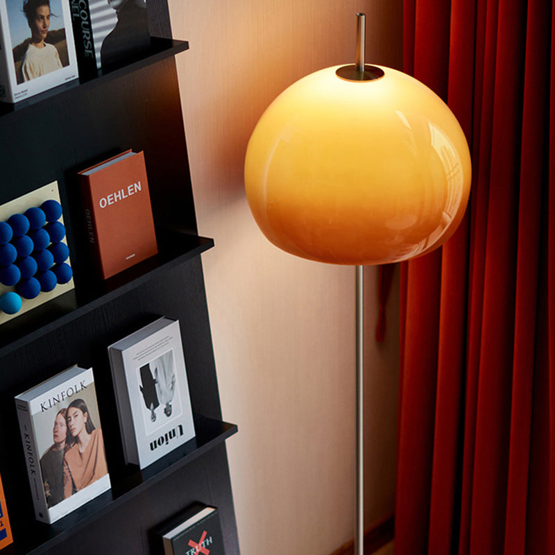 Modern Mid-Century Mushroom Iron Acrylic 2-Light Floor Lamp