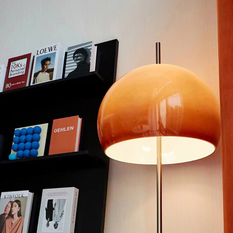 Modern Mid-Century Mushroom Round Iron Acrylic 2-Light Floor Lamp