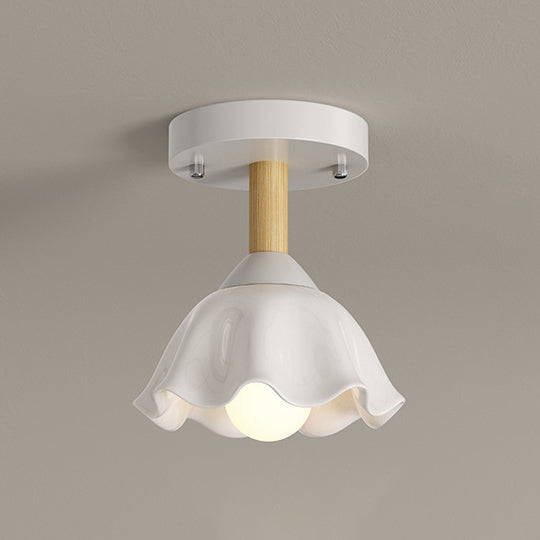 Contemporary Scandinavian Cream Flower Semi-Flush Ceiling Light for Bedroom

Illuminate your space with this stunning contemporary Scandinavian cream flower round oval semi-flush mount ceiling light. Perfect for bedrooms, this 1-light fixture combines ele