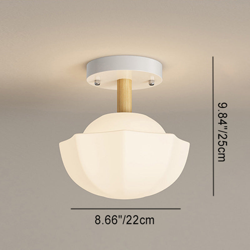 Contemporary Scandinavian Cream Flower Semi-Flush Ceiling Light for Bedroom

Illuminate your space with this stunning contemporary Scandinavian cream flower round oval semi-flush mount ceiling light. Perfect for bedrooms, this 1-light fixture combines ele