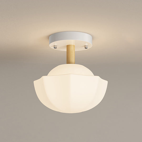 Contemporary Scandinavian Cream Flower Semi-Flush Ceiling Light for Bedroom

Illuminate your space with this stunning contemporary Scandinavian cream flower round oval semi-flush mount ceiling light. Perfect for bedrooms, this 1-light fixture combines ele