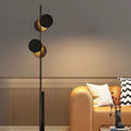 Contemporary Scandinavian Round Linear Iron LED Floor Lamp for Living Room