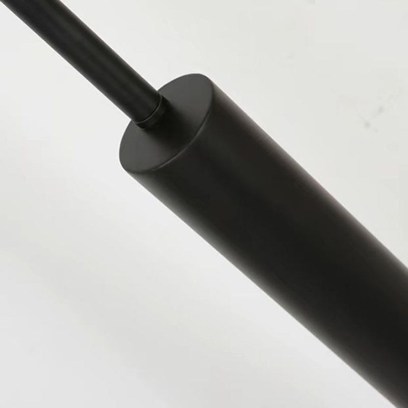 Contemporary Scandinavian Round Linear Iron LED Floor Lamp for Living Room