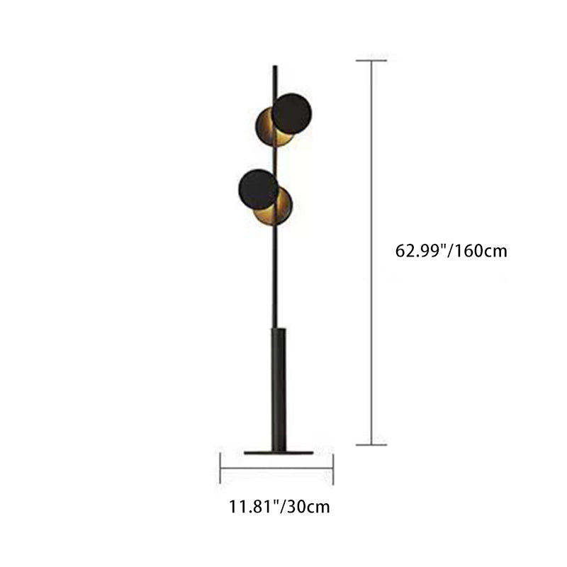 Contemporary Scandinavian Round Linear Iron LED Floor Lamp for Living Room