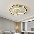 Contemporary Iron LED Flush Mount Ceiling Fan Light for Bedroom