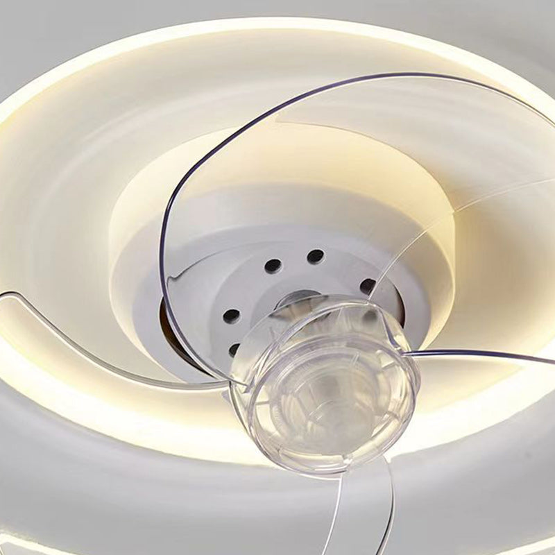 Contemporary Iron LED Flush Mount Ceiling Fan Light for Bedroom