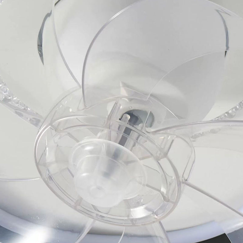 Contemporary Iron LED Flush Mount Ceiling Fan Light for Bedroom