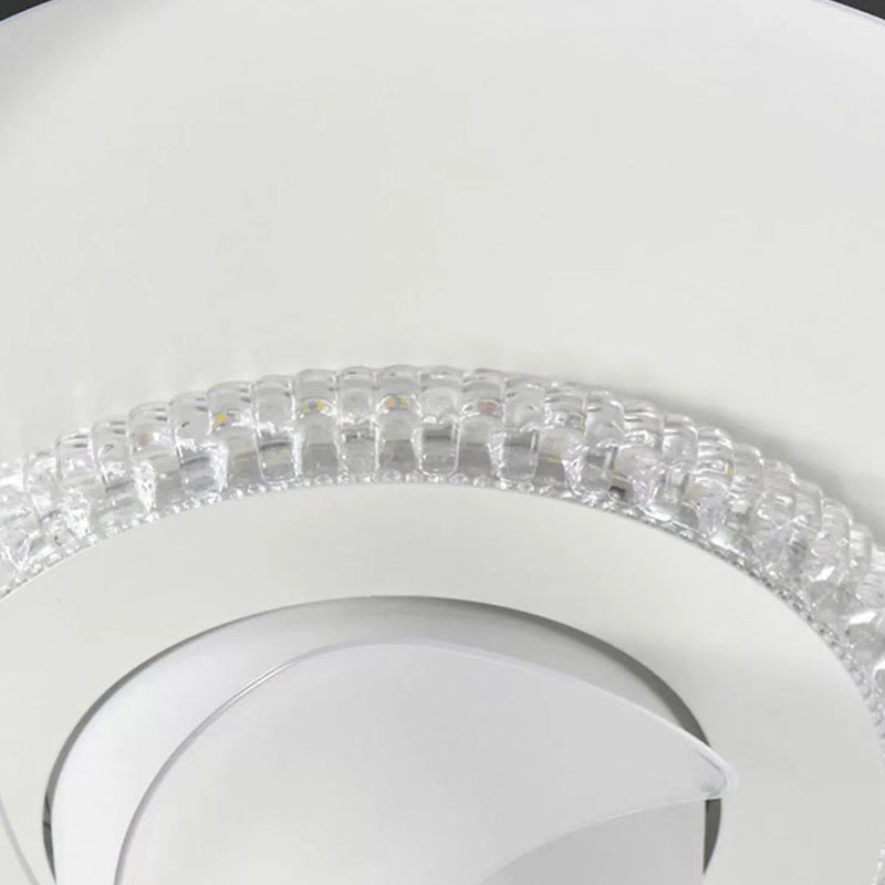 Contemporary Iron LED Flush Mount Ceiling Fan Light for Bedroom