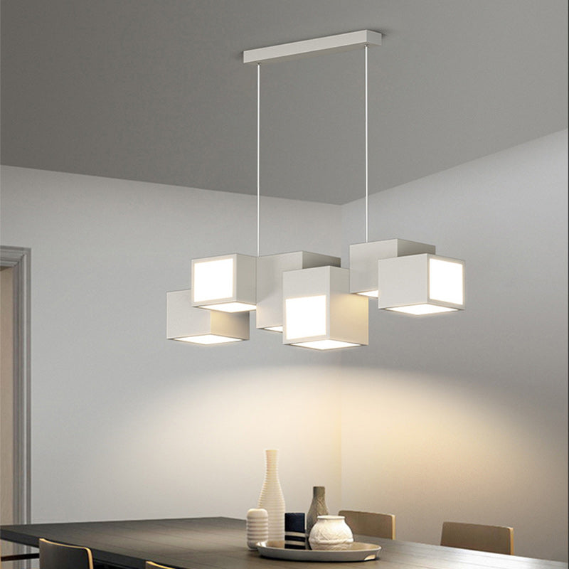 Scandinavian Staggered Square LED Chandelier for Dining Room

Illuminate your dining space with this Contemporary Scandinavian Rubik's Cube Staggered Square Iron Acrylic LED Island Light Chandelier. Designed to blend elegance and modern aesthetics, this c