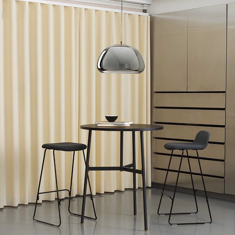 Contemporary Cream Jelly Oval Iron Glass Pendant Light for Bedroom