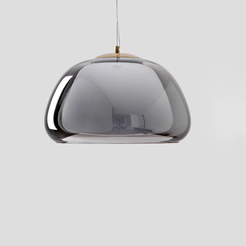 Contemporary Cream Jelly Oval Iron Glass Pendant Light for Bedroom