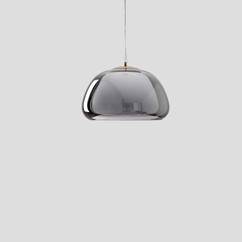 Contemporary Cream Jelly Oval Iron Glass Pendant Light for Bedroom