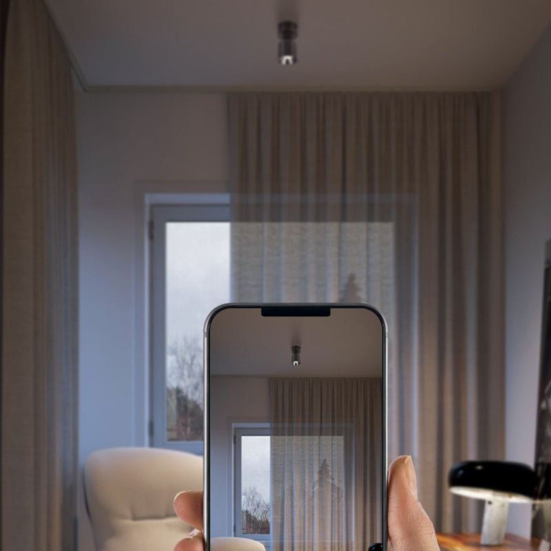Modern Minimalist Aluminum LED Spotlight Round Cylinder Semi-Flush Mount Ceiling Light for Hallway