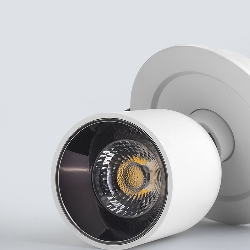 Modern Minimalist Aluminum LED Spotlight Round Cylinder Semi-Flush Mount Ceiling Light for Hallway