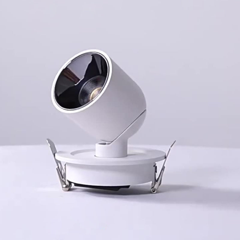 Modern Minimalist Aluminum LED Spotlight Round Cylinder Semi-Flush Mount Ceiling Light for Hallway