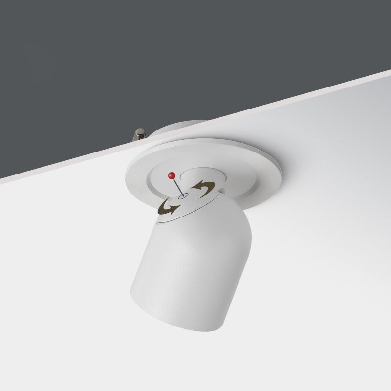 Modern Minimalist Aluminum LED Spotlight Round Cylinder Semi-Flush Mount Ceiling Light for Hallway