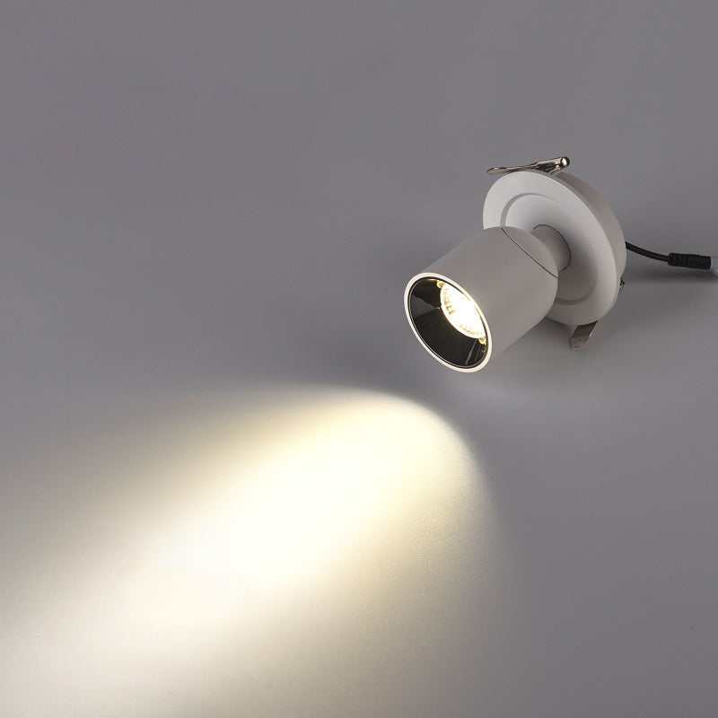 Modern Minimalist Aluminum LED Spotlight Round Cylinder Semi-Flush Mount Ceiling Light for Hallway