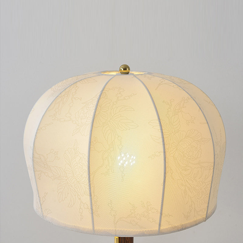 Traditional Vintage Round Semicircle Fabric Iron Floor Lamp - 1-Light Living Room Lighting