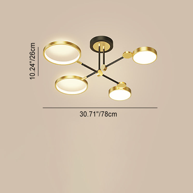 Contemporary Scandinavian Round Silicone Acrylic LED Chandelier for Bedroom
