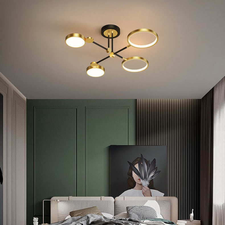 Contemporary Scandinavian Round Silicone Acrylic LED Chandelier for Bedroom